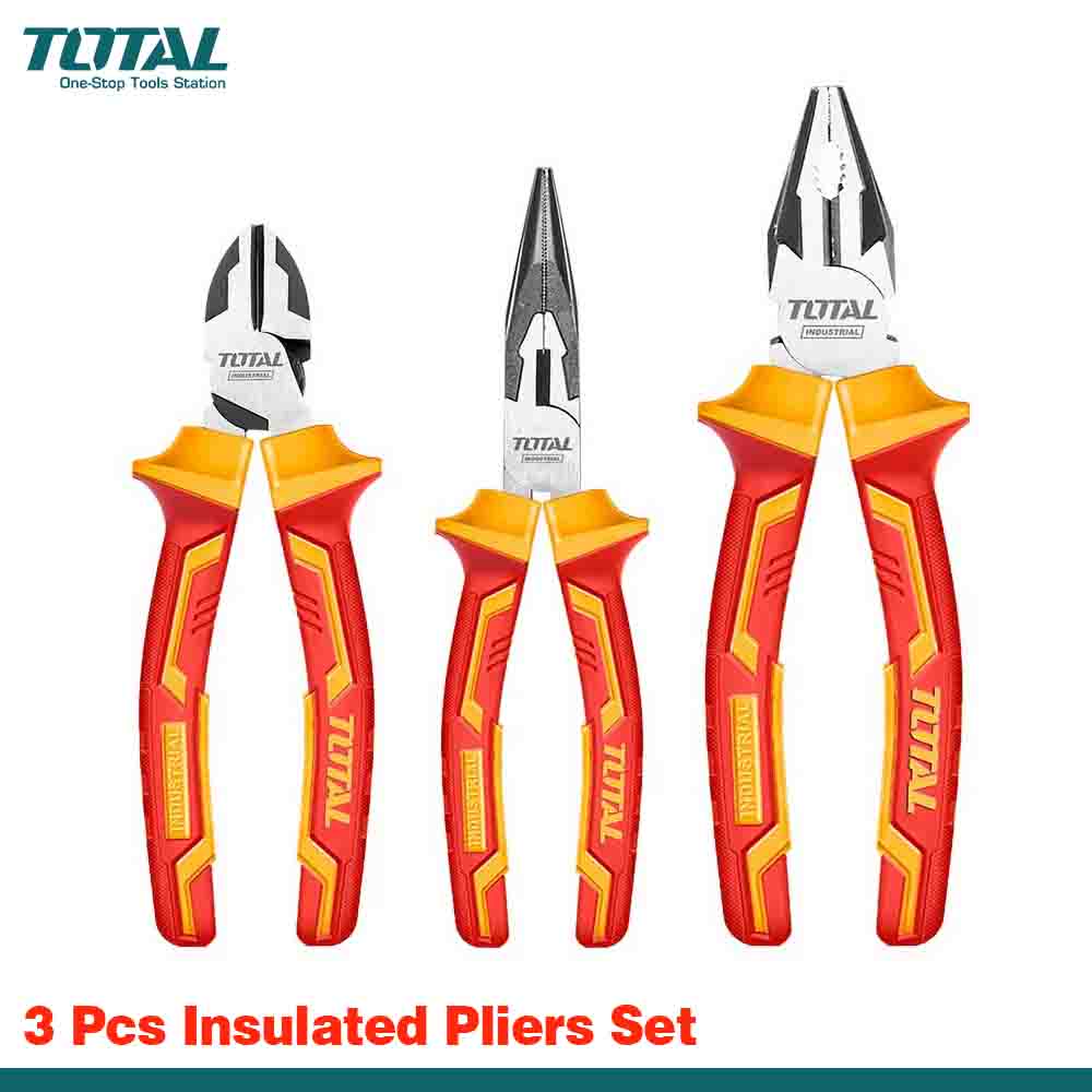TOTAL 3PCS Insulated Pliers Set - 1000V