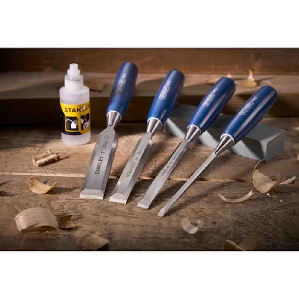 STANLEY® Wood Chisels Set (5002 Series) - 4Pc Blue Handle