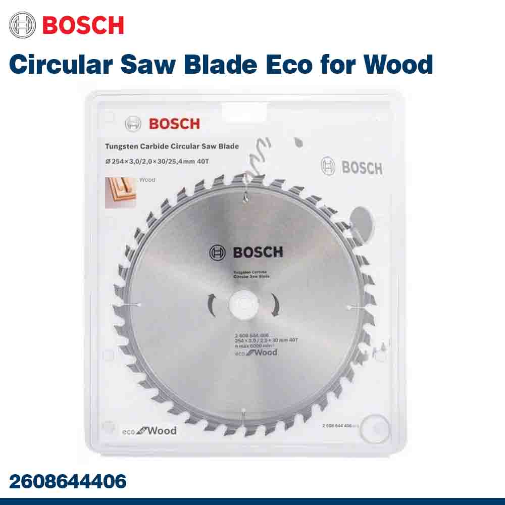 Bosch circular saw blade for wood packaging on a white background