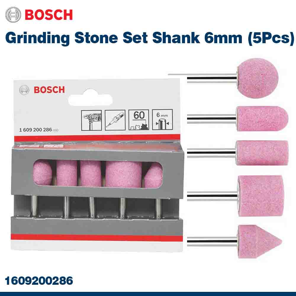 Bosch Grinding Stone Set Shank 6mm with packaging