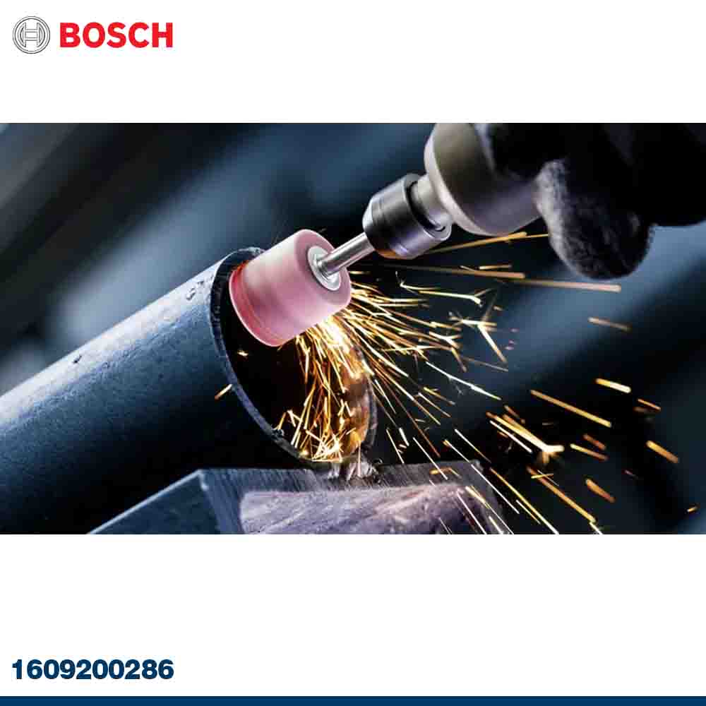 Bosch tool cutting metal with sparks, featuring the Bosch logo.