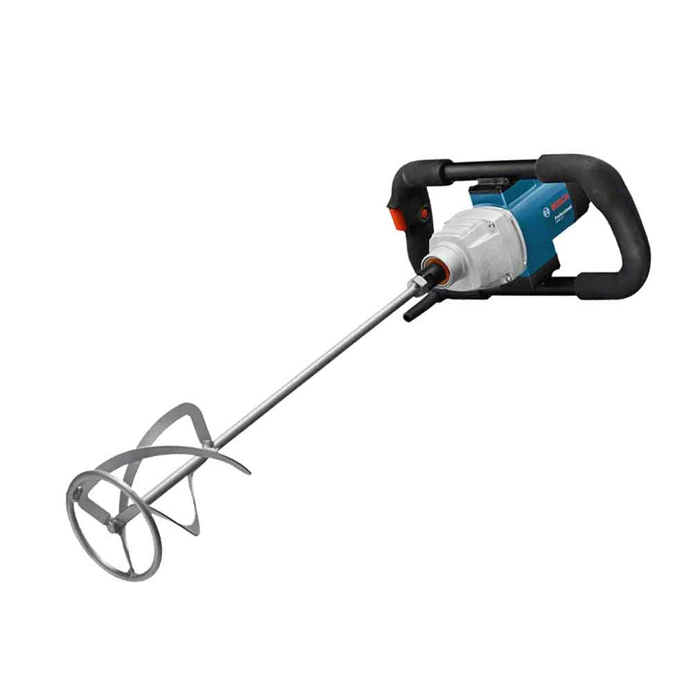 Bosch stirring mechanism with a silver metal stirrer and a black and silver body.