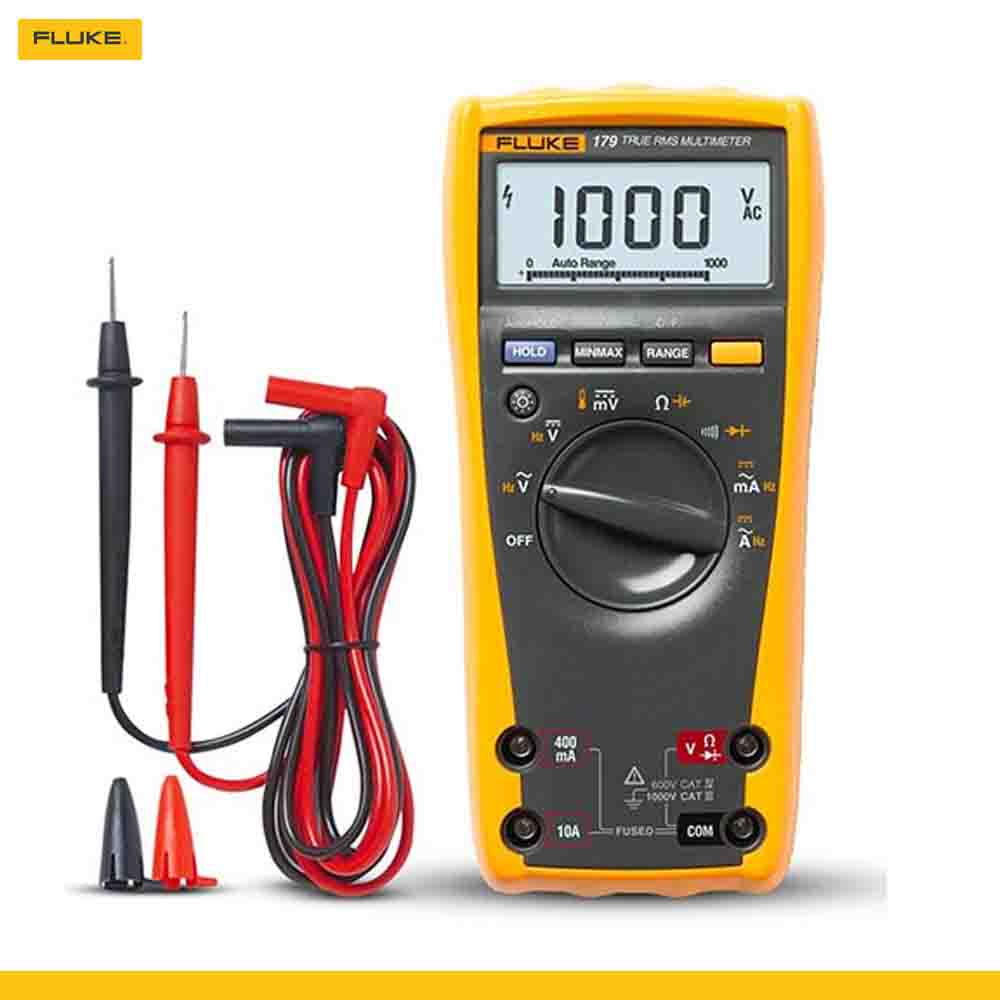 Fluke 179-TRMS Digital Multimeter with temperature readings