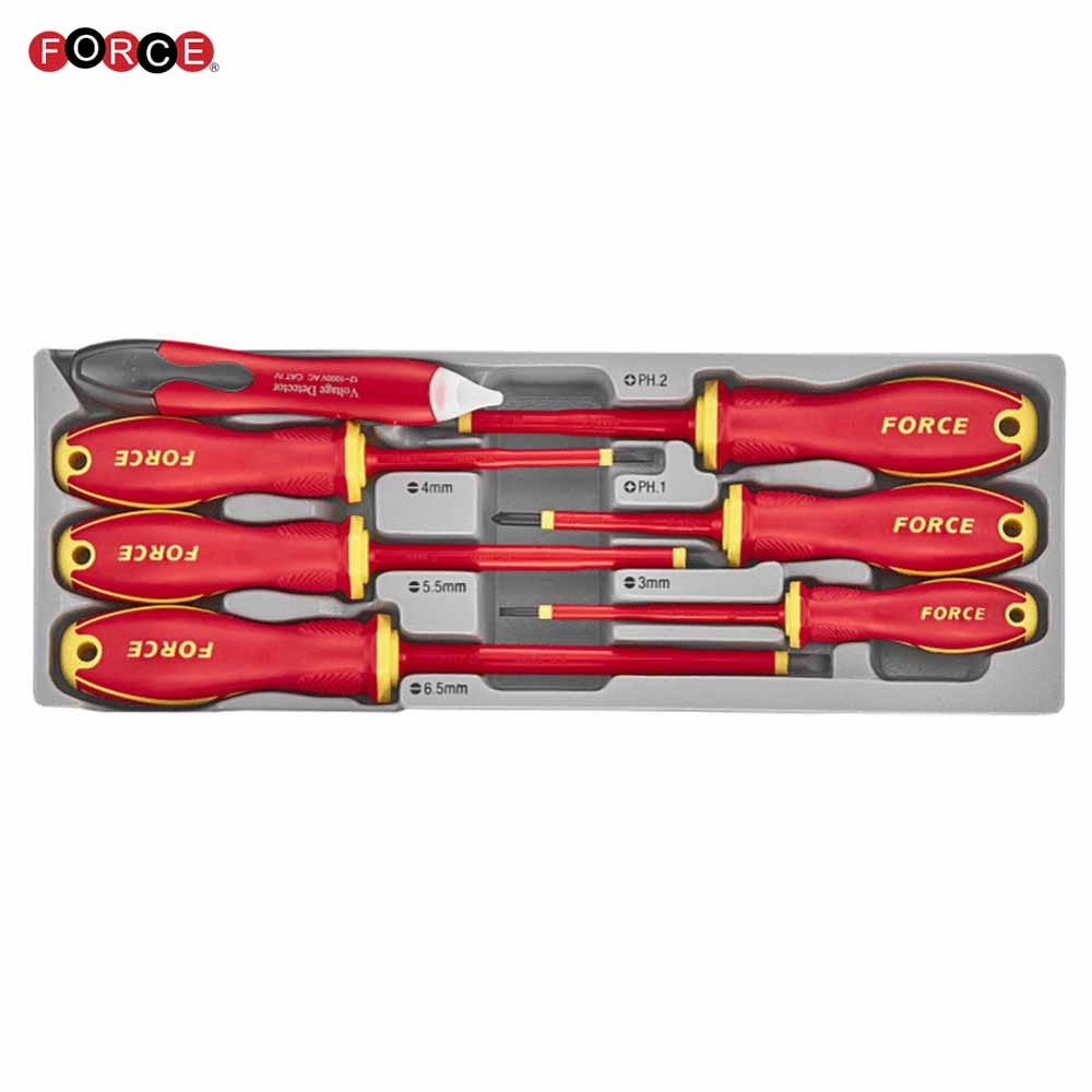 Force 7Pc Insulated Screwdriver Set with Tester – VDE 1000V