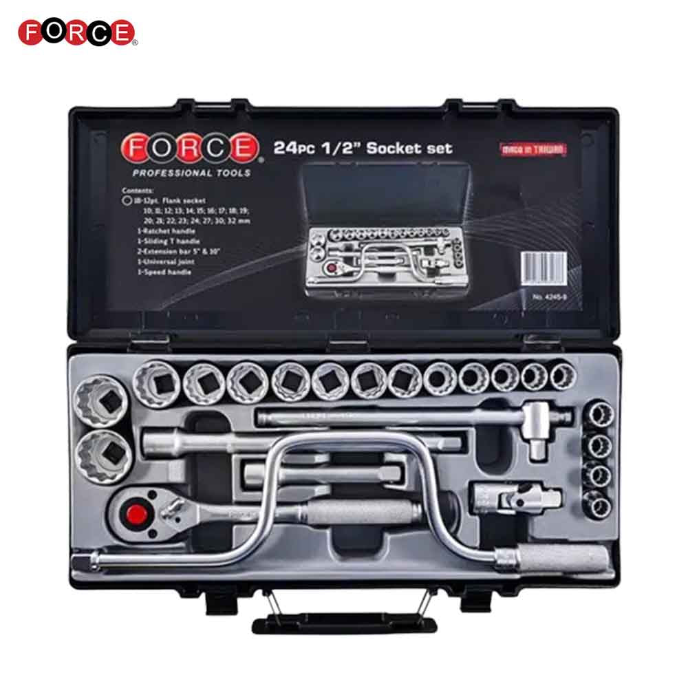 Force 24Pc 1/2" Socket Combination Set