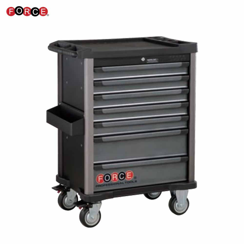 Tool chest with multiple drawers on wheels, featuring the FORCE brand logo.