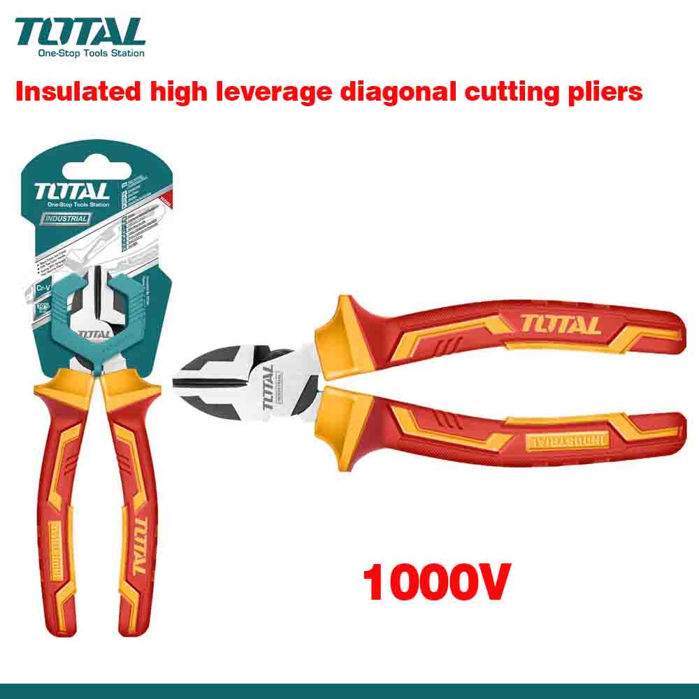 TOTAL Insulated Heavy-Duty Diagonal Cutting Pliers