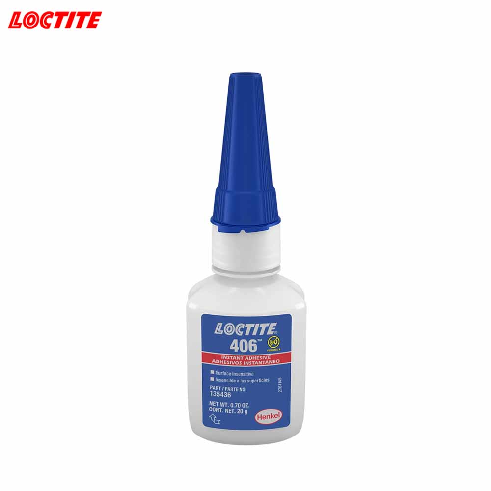 Loctite 406 instant adhesive bottle on a white background