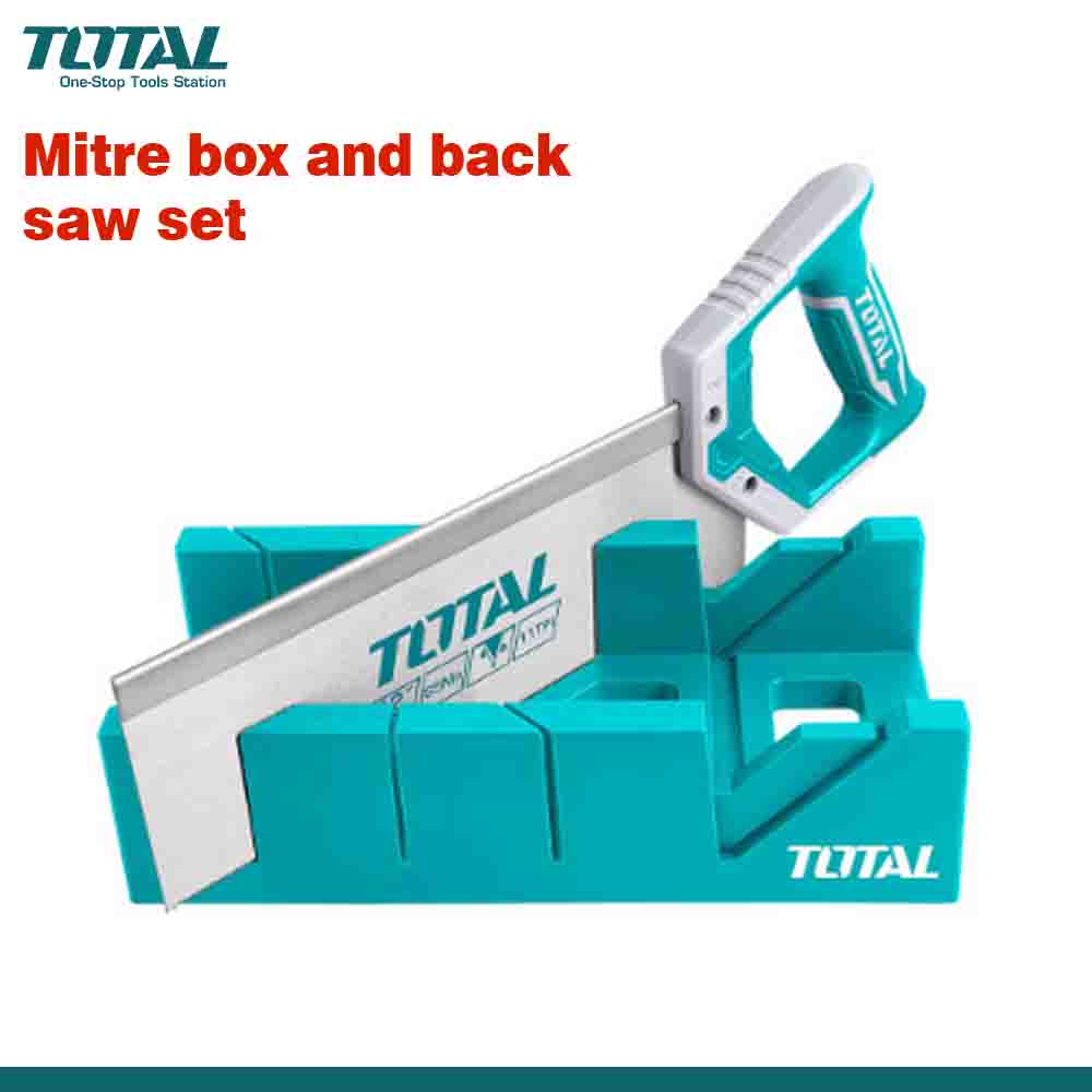 TOTAL Durable Plastic Mitre Box 12” Sharp Back Saw