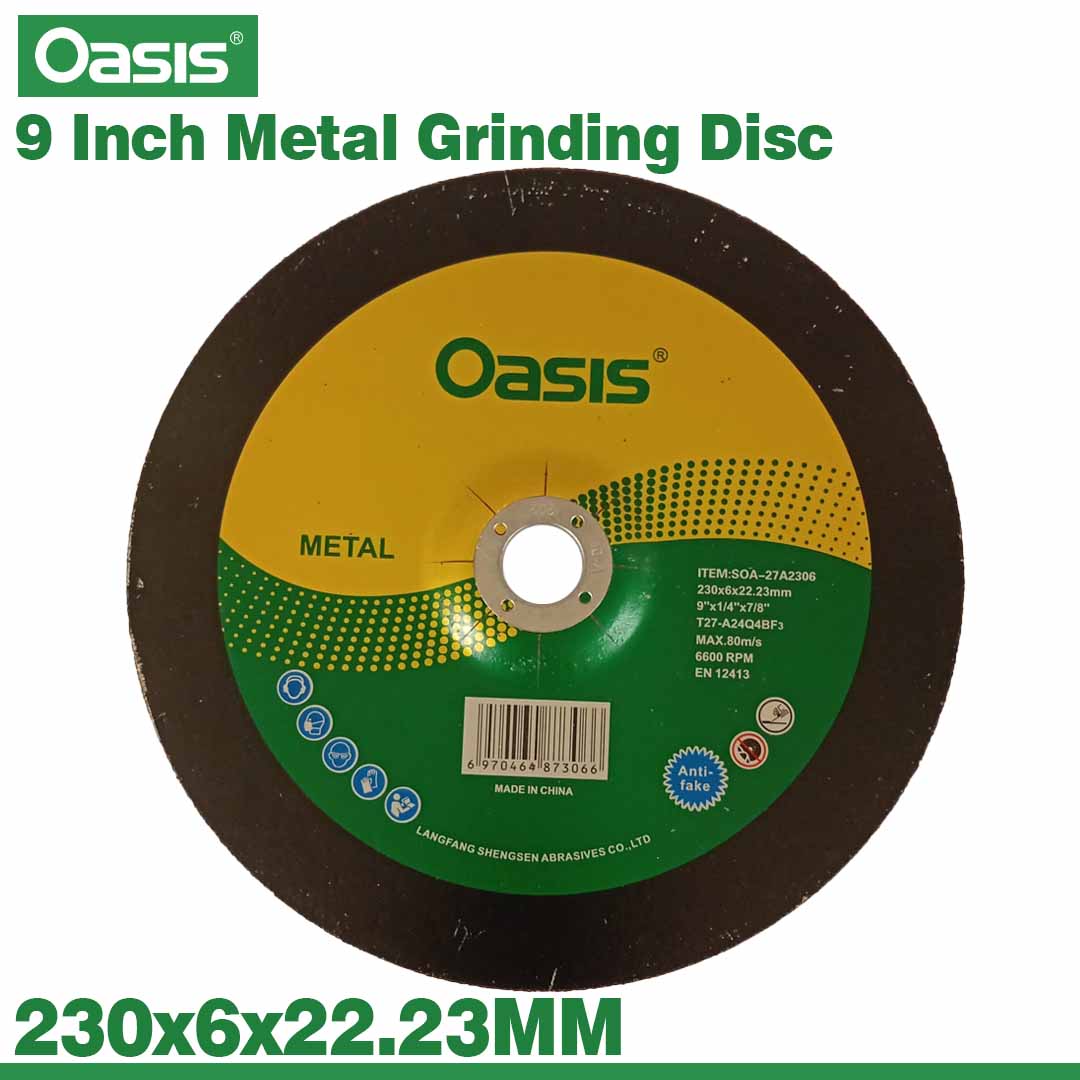 Oasis 9 Inch Grinding Disc 230x6x22.23mm Heavy Duty Abrasive Grinding Wheel