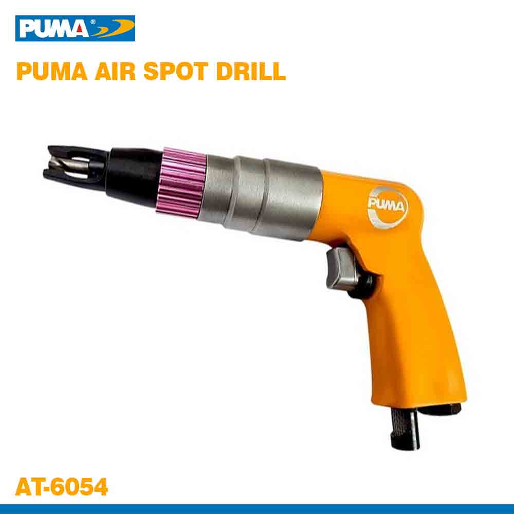 Puma air spot drill with orange body and pink trigger on a white background