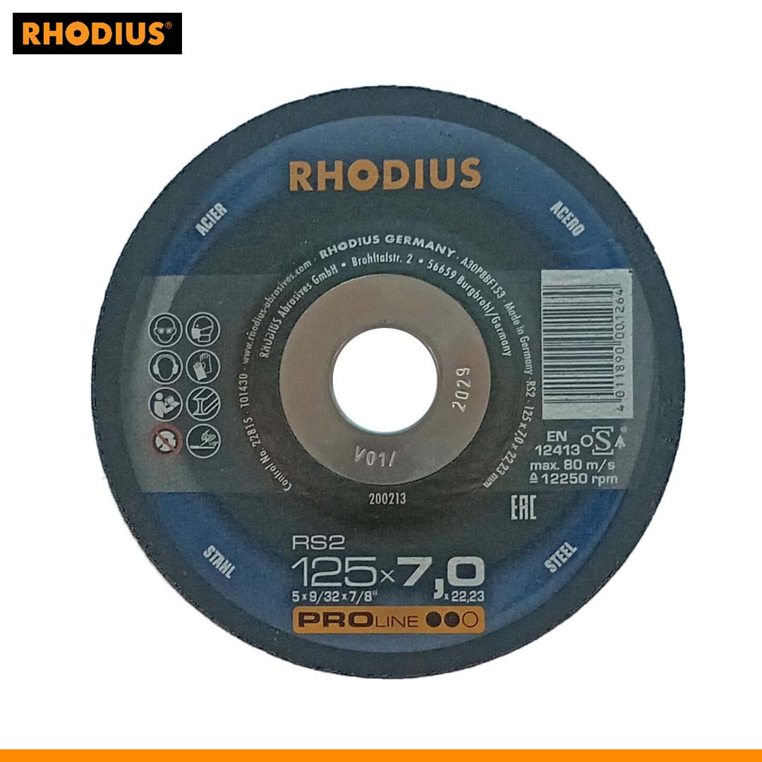 Rhodius 5 Inch Abrasive Grinding Disc for Steel, Iron & Metal 125mm