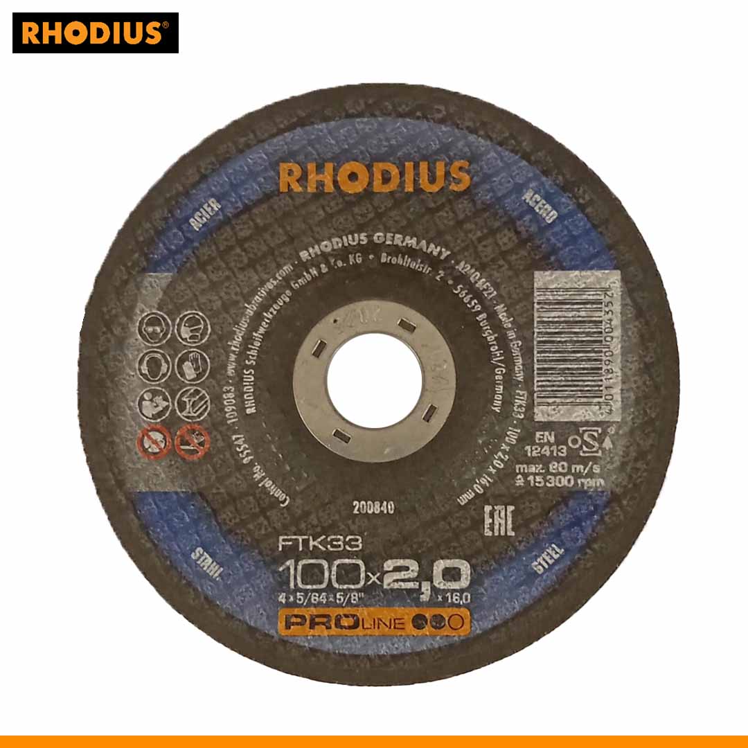 Rhodius Proline 4 Inch Metal Cutting Disc 100 x 2.0 x 16mm for Steel