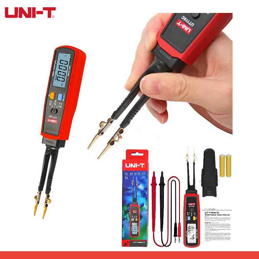 UT116 Series SMD Tweezer Tester – Resistance, Capacitance & Diode Meter
