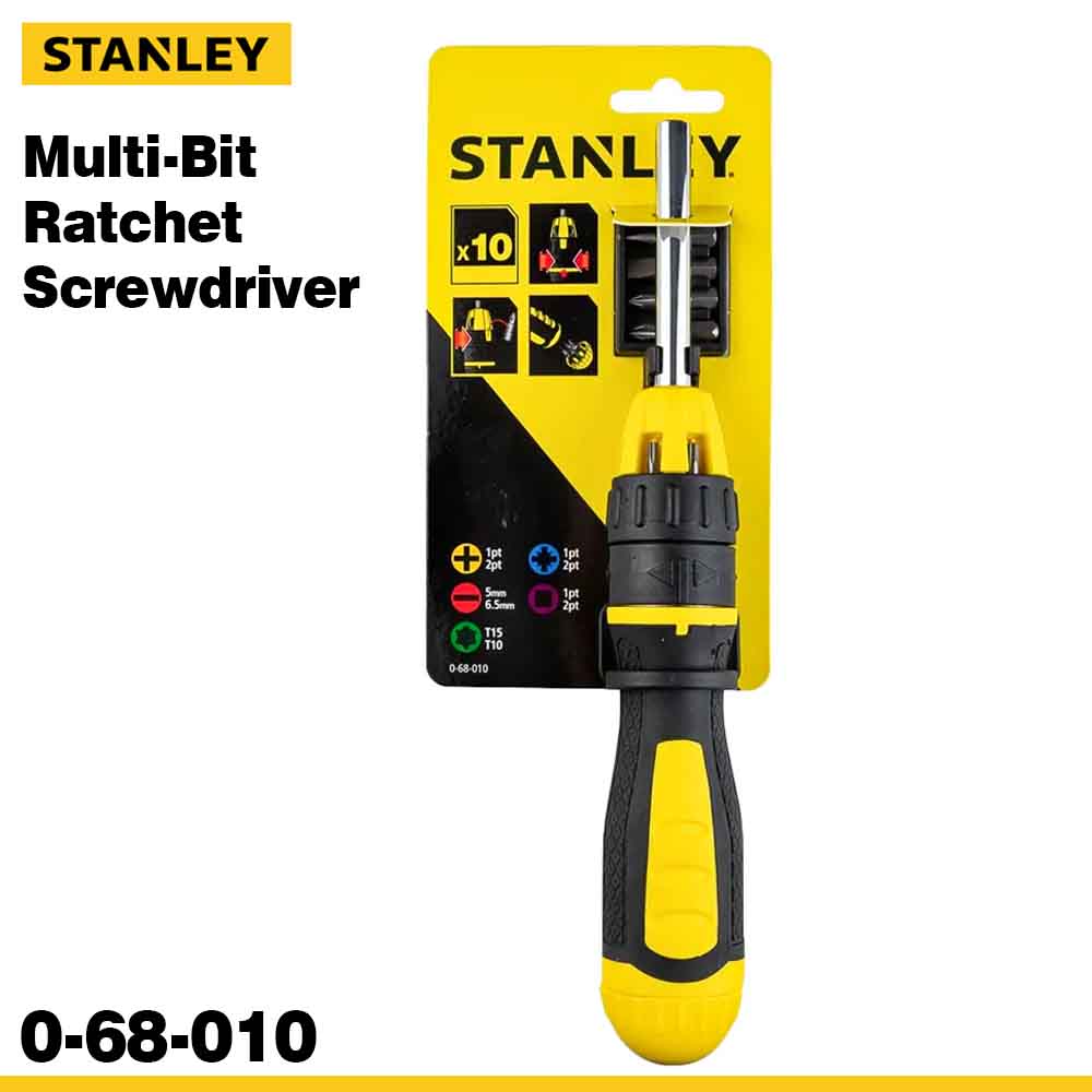 STANLEY 0-68-010 Multi-Bit Ratcheting Screwdriver Set | 10-in-1 Tool Pakistan