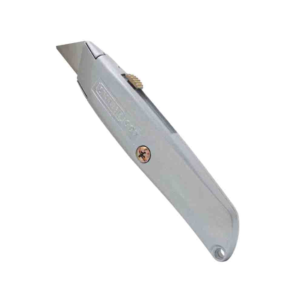 A STANLEY classic utility knife with a metal body and a blade positioned at an angle.