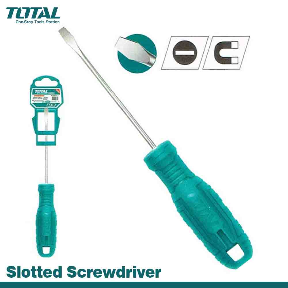 TOTAL Slotted Screwdriver - One Color Grip