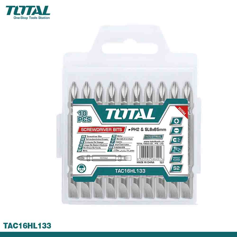 TOTAL 10PCS Screwdriver Bits Set