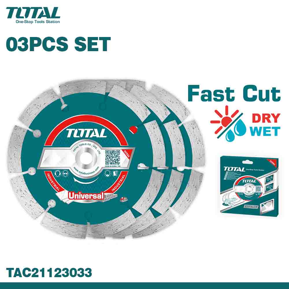 TOTAL 3PCS Dry Diamond Cutting Disc 230MM