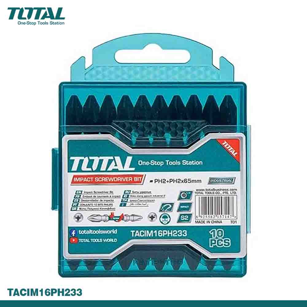 TOTAL 10PCS Impact Screwdriver Bits Set