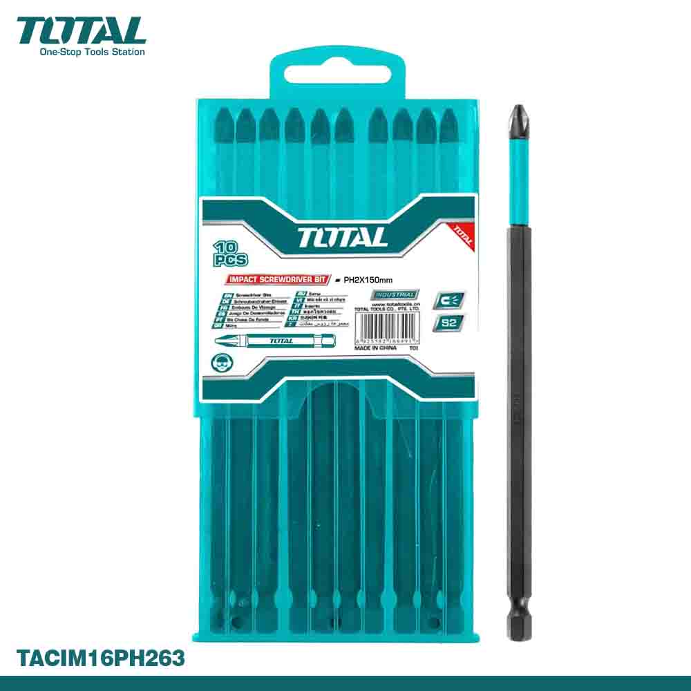 TOTAL 10PCS Impact Screwdriver Bits Set 150MM