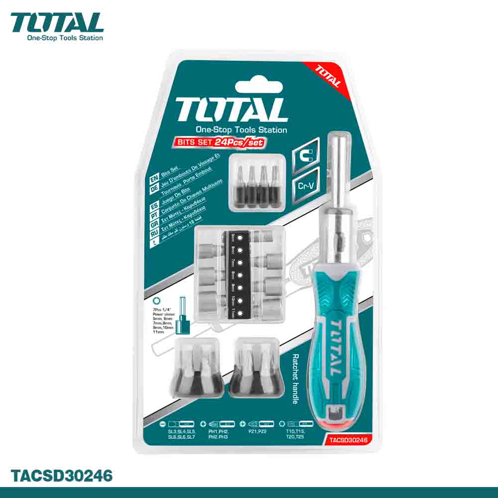 TOTAL 24PCS Ratchet Screwdriver Set - Multi-Bit