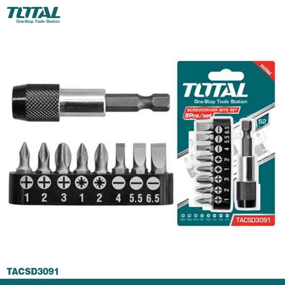 TOTAL 9PCS Screwdriver Bits Set
