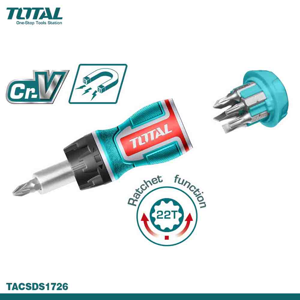 TOTAL Multi-Function 8PCS Ratchet Screwdrivers Set