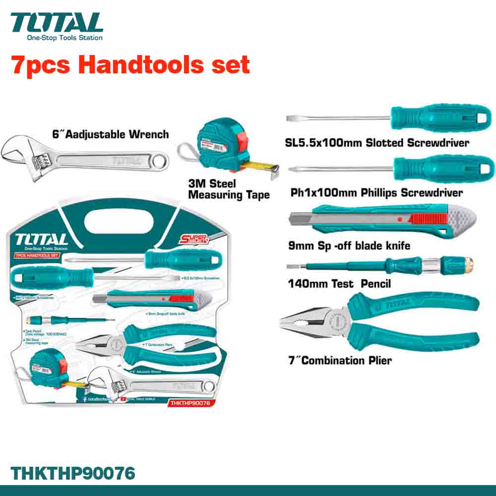 TOTAL 7PCS Hand Tools Set