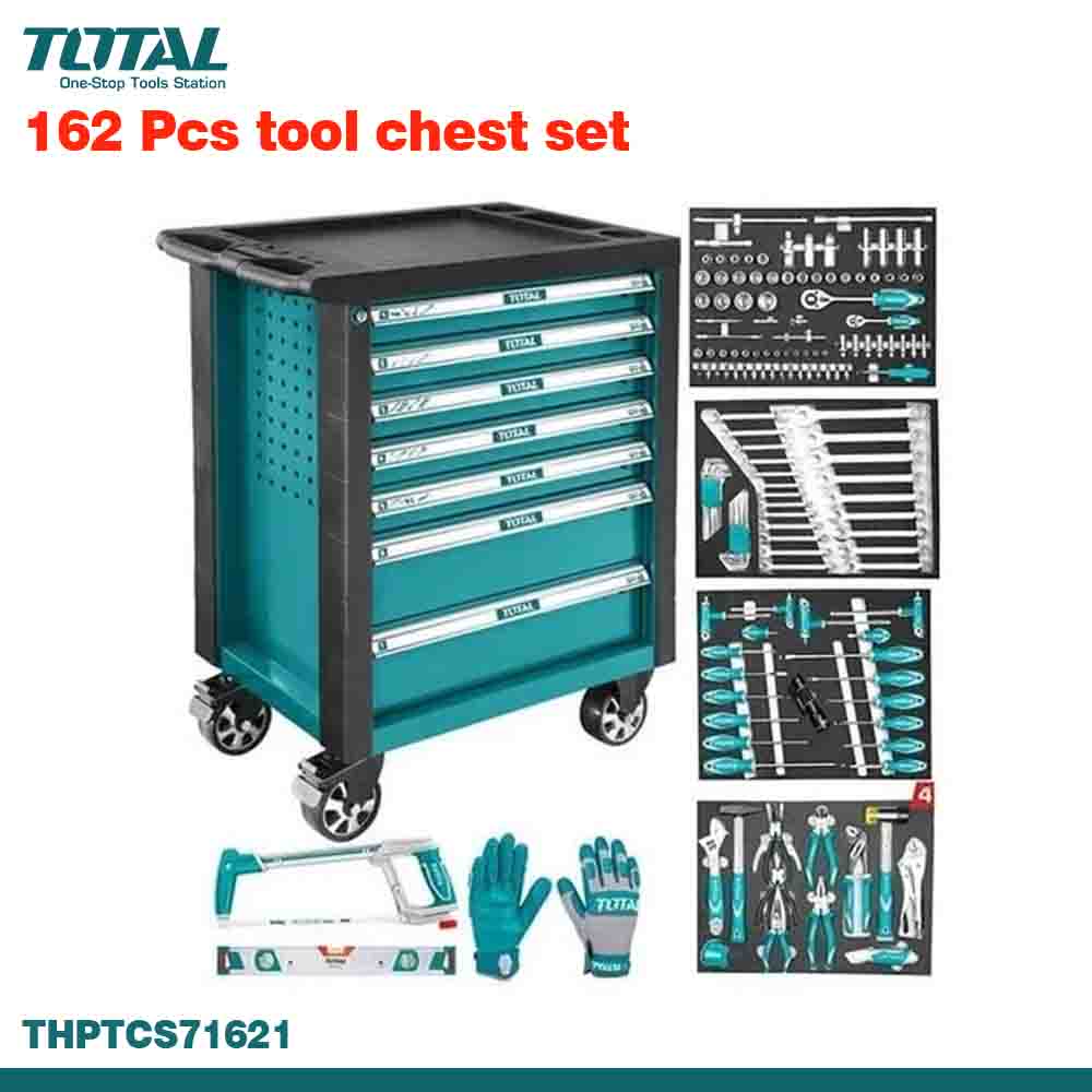 TOTAL Professional 162-Pcs Tool Cabinet with Drawers