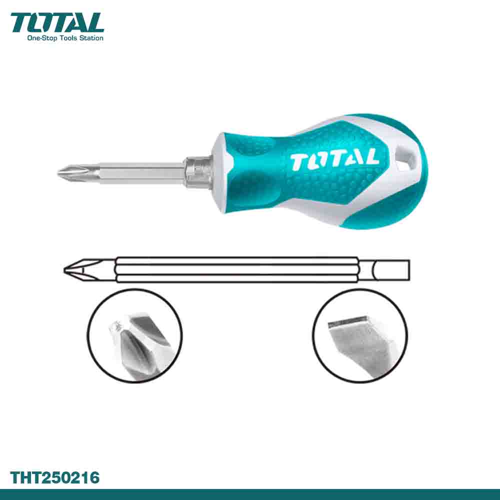 TOTAL 2-in-1 Magnetic Small Screwdriver