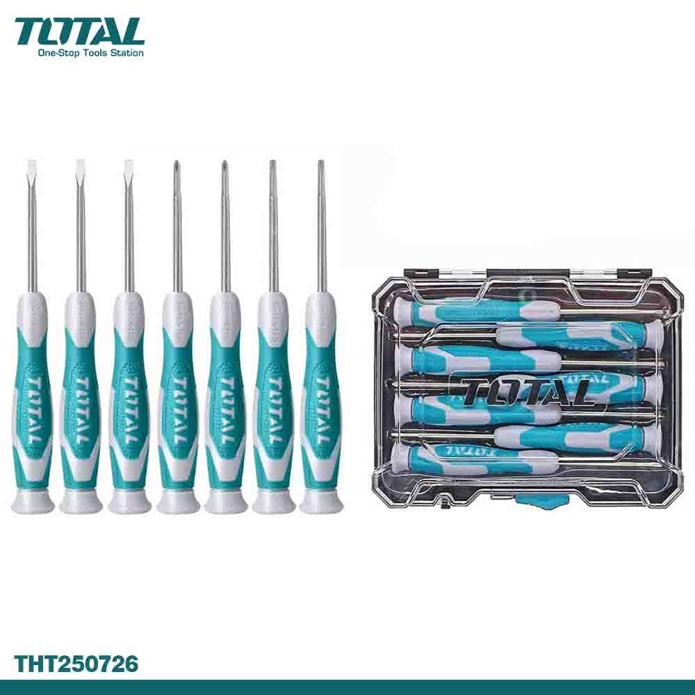 TOTAL High-Quality 7PCS Precision Screwdriver Set