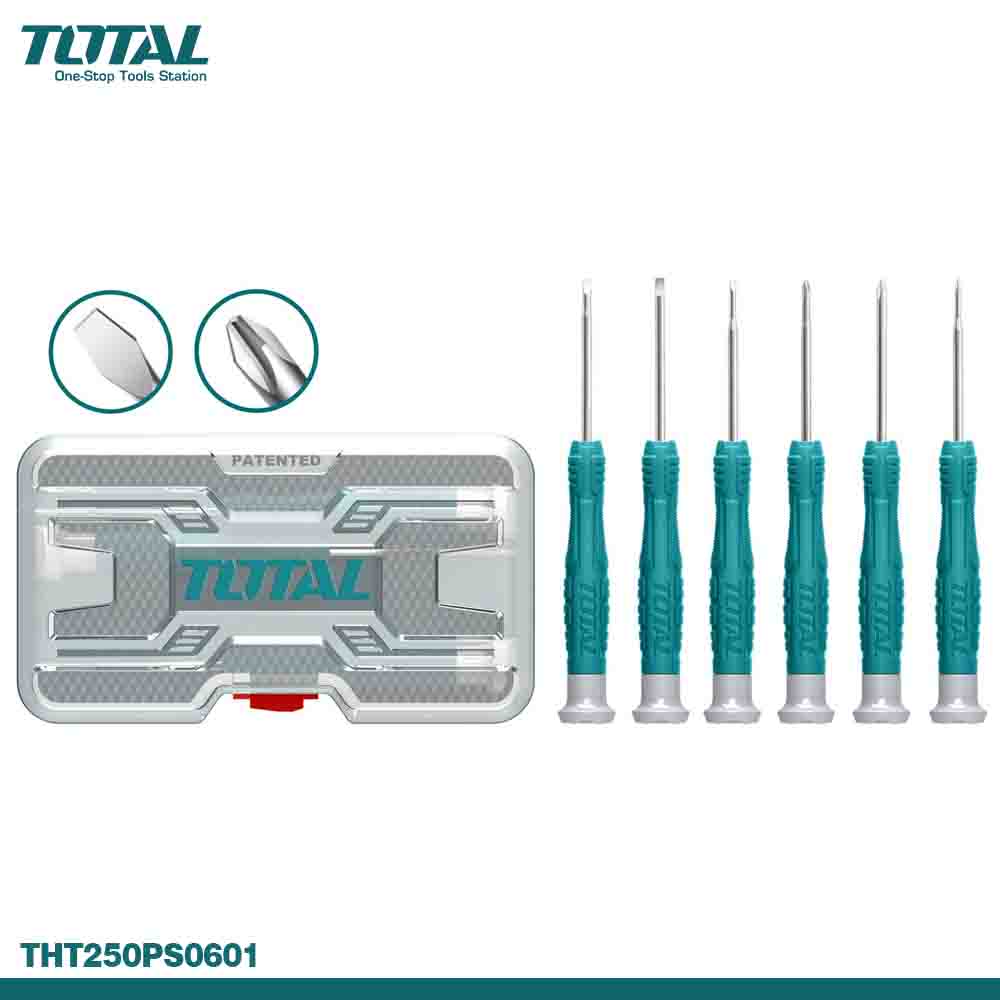 TOTAL 6PCS Precision Screwdrivers Set