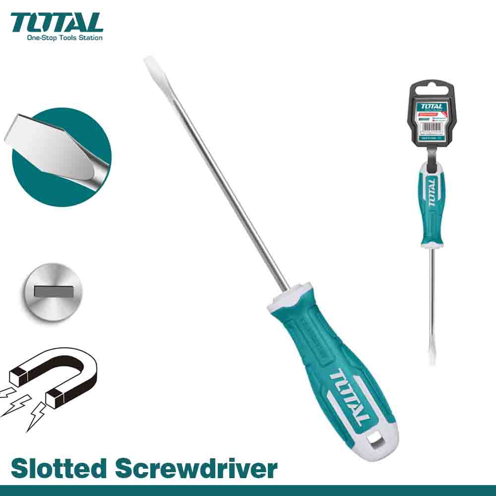 TOTAL High-Quality Slotted Screwdriver - Ergonomic Grip