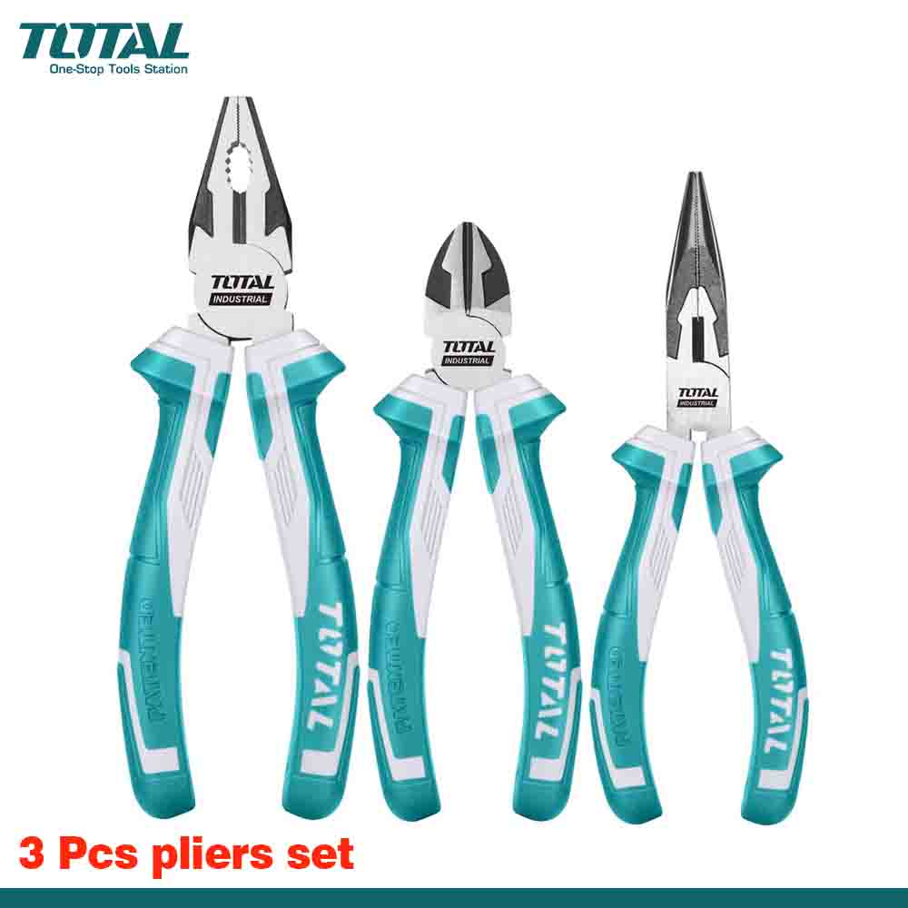 TOTAL Heavy-Duty 3PCS Pliers Set - Two Color Handle