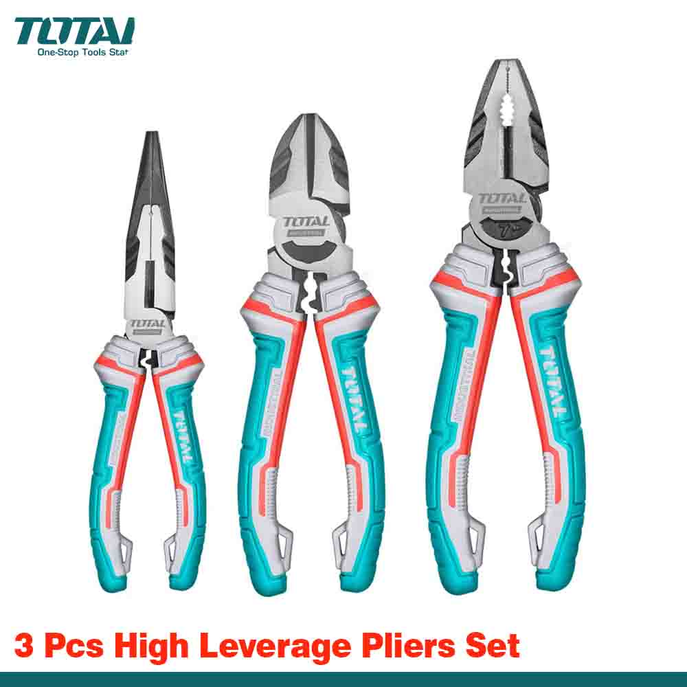 TOTAL 3PCS High Leverage Pliers Set