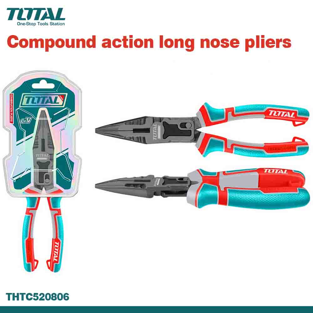 TOTAL Compound Action Long Nose Plier 215MM