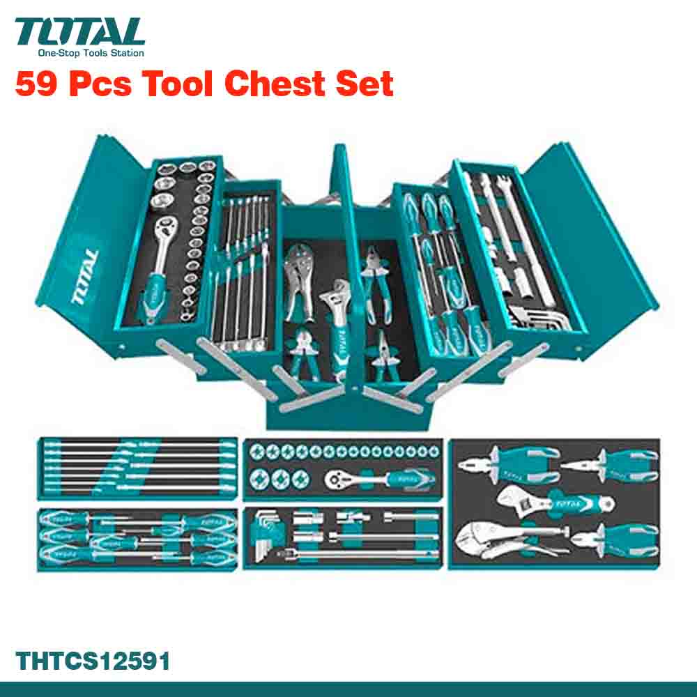TOTAL 59PCS Tools Chest Set