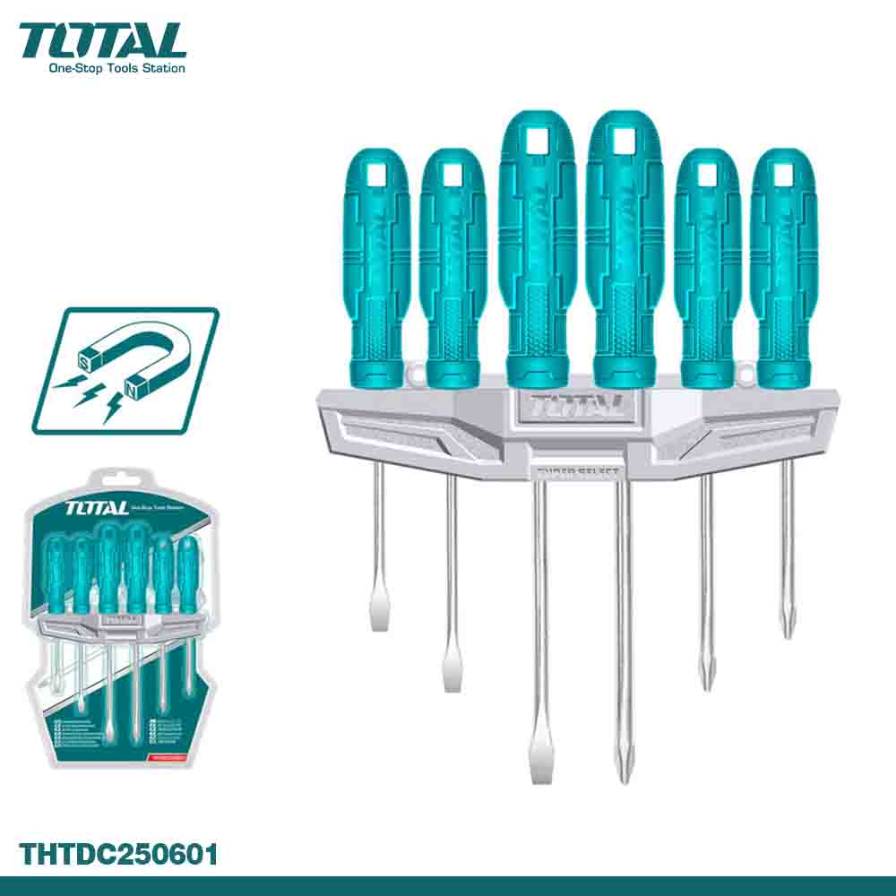 TOTAL 6PCS Screwdrivers Set - One Color Grip