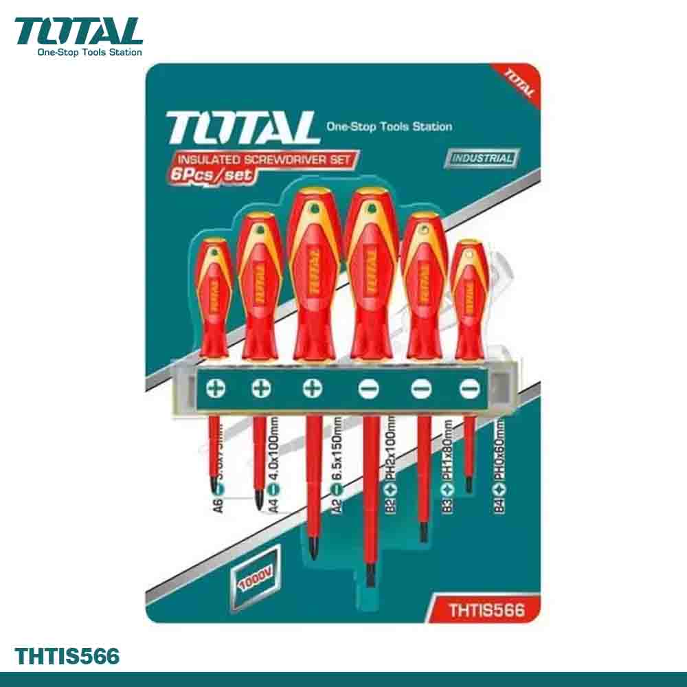 TOTAL 6PCS VDE Insulated Screwdriver Set 1000V