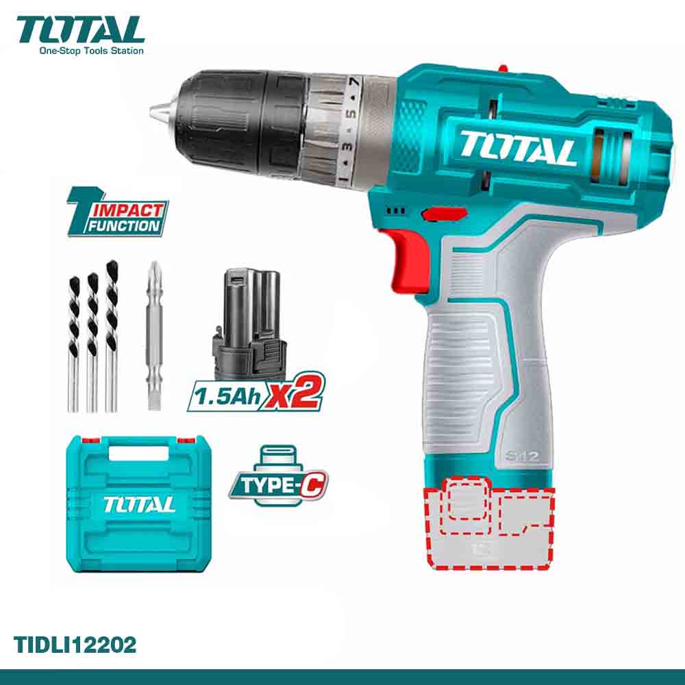 TOTAL Cordless Impact Drill Driver 12V