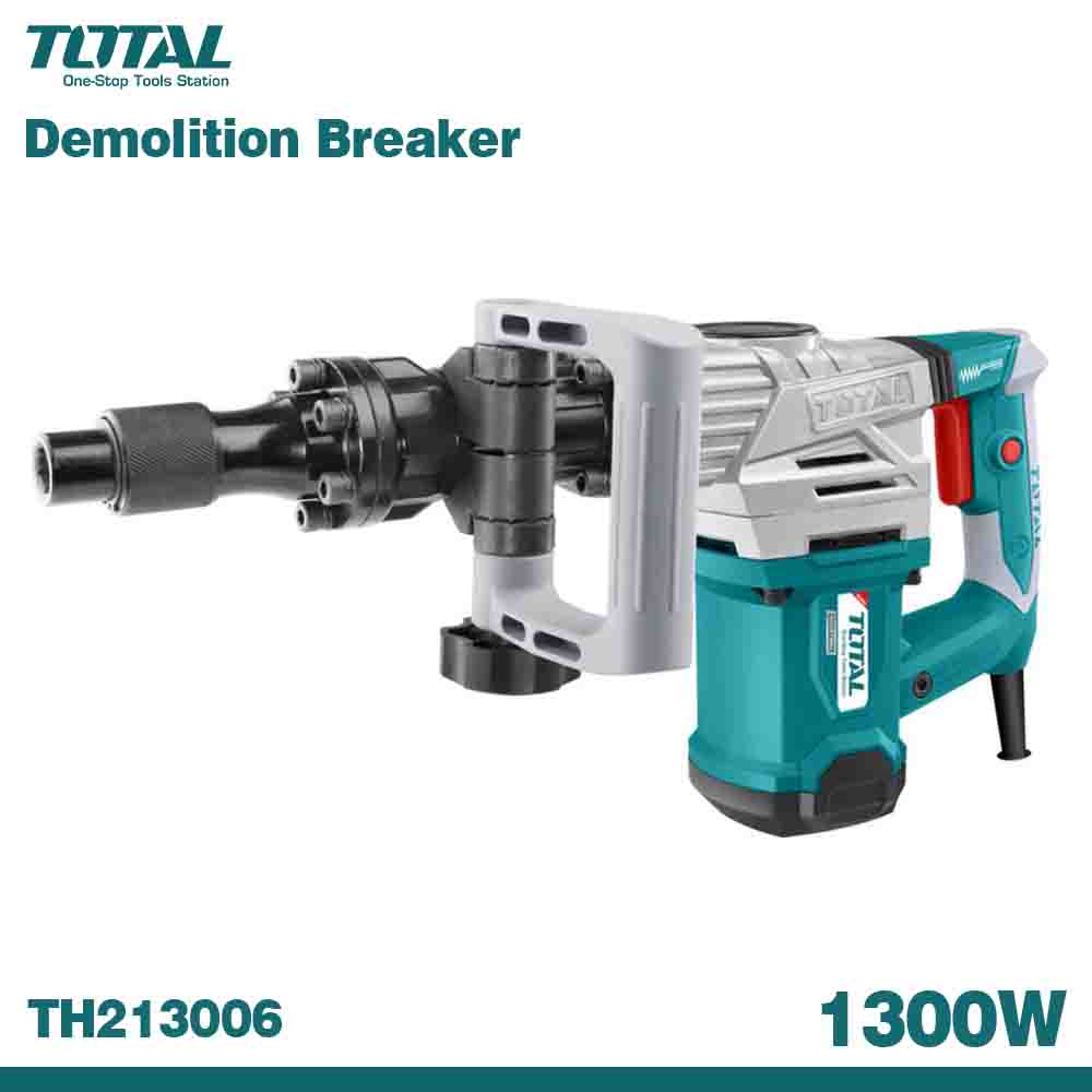 A blue and gray TOTAL demolition breaker with a power rating of 1300W, displayed against a white background.