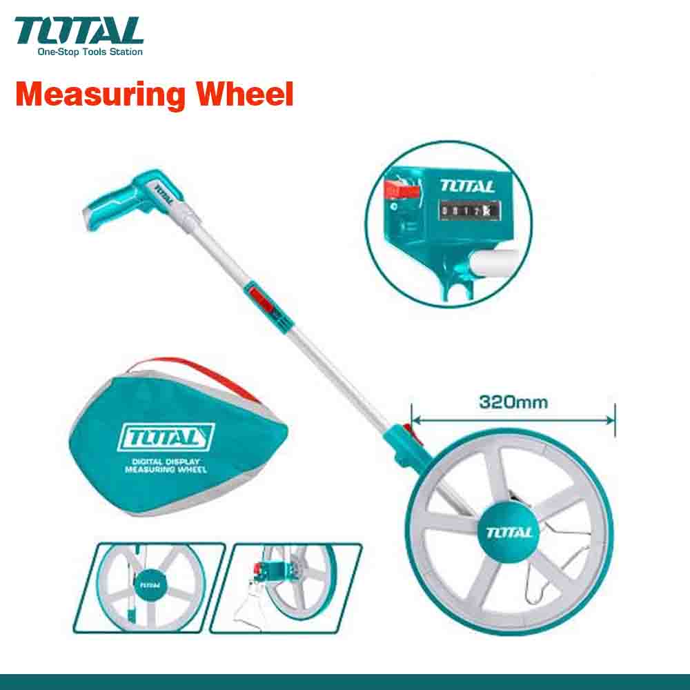 TOTAL Distance Measuring Wheel Digital Display | Metric & Inch Measuring Tool