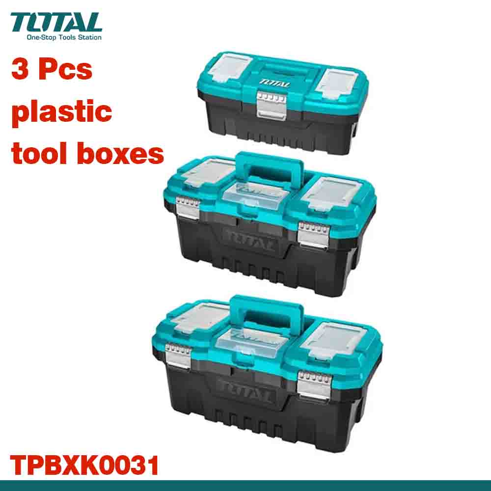 TOTAL 3PCS Plastic Tool Boxes Set