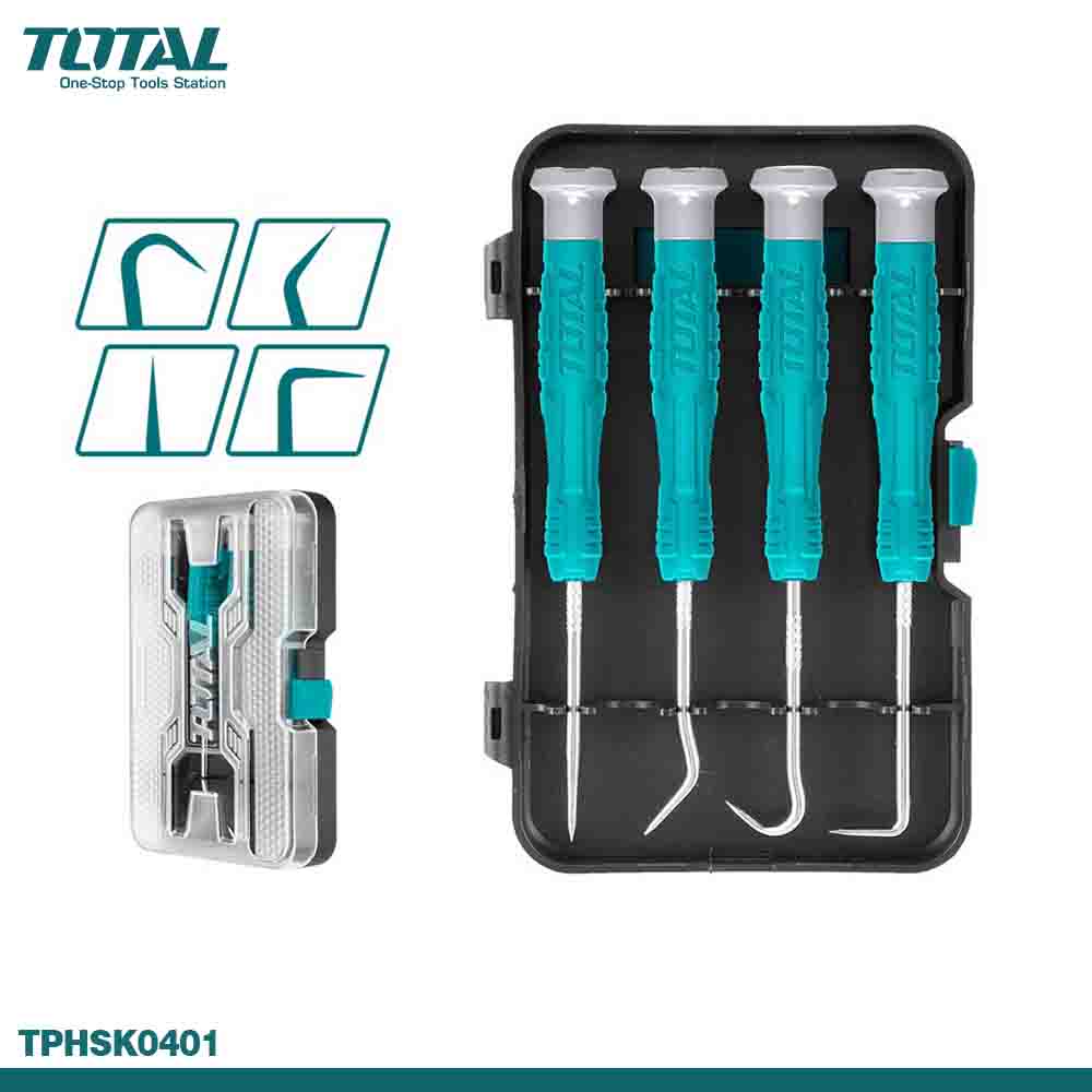 TOTAL 4PCS Pick & Hook Tool Set