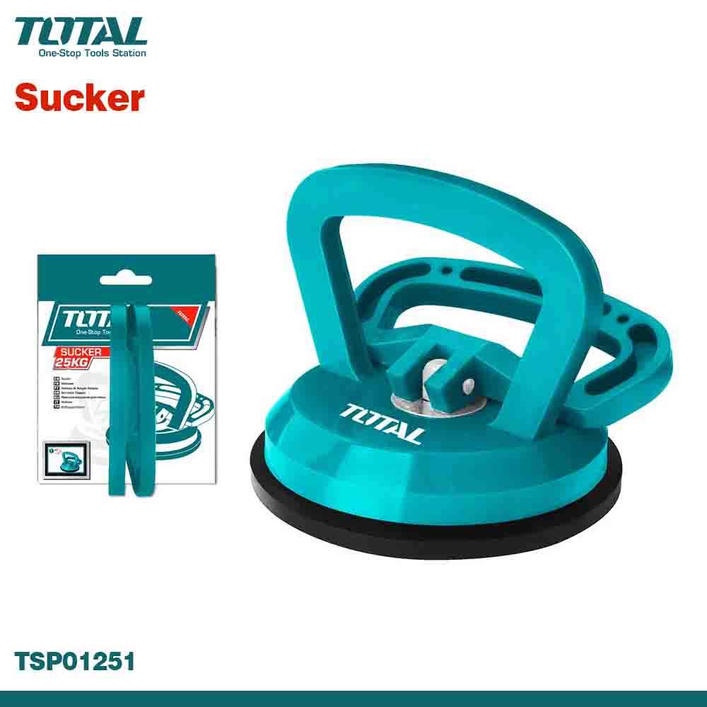 A professional suction cup lifter with a blue ABS handle and black cup, with the brand name 'TOTAL' visible on the product.