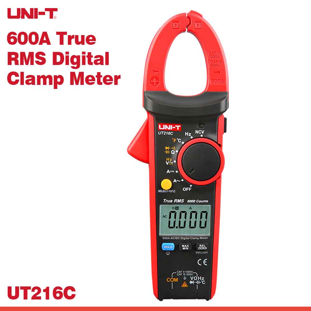 UNI-T UT216C AC Clamp Meter – 600A True RMS with 6000 Counts Display