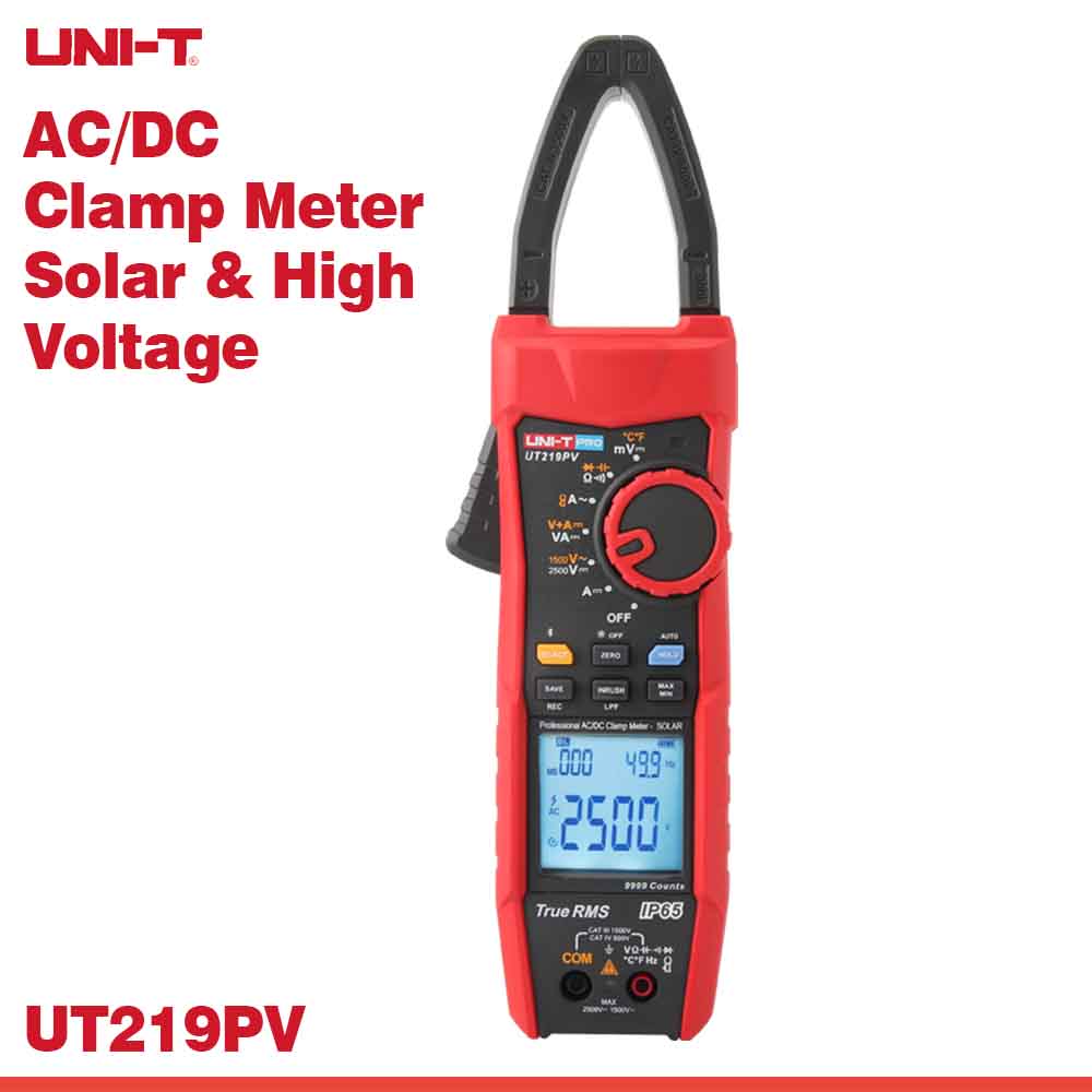 UNI-T UT219PV AC/DC Clamp Meter – 9999 Counts True RMS for Solar & High Voltage