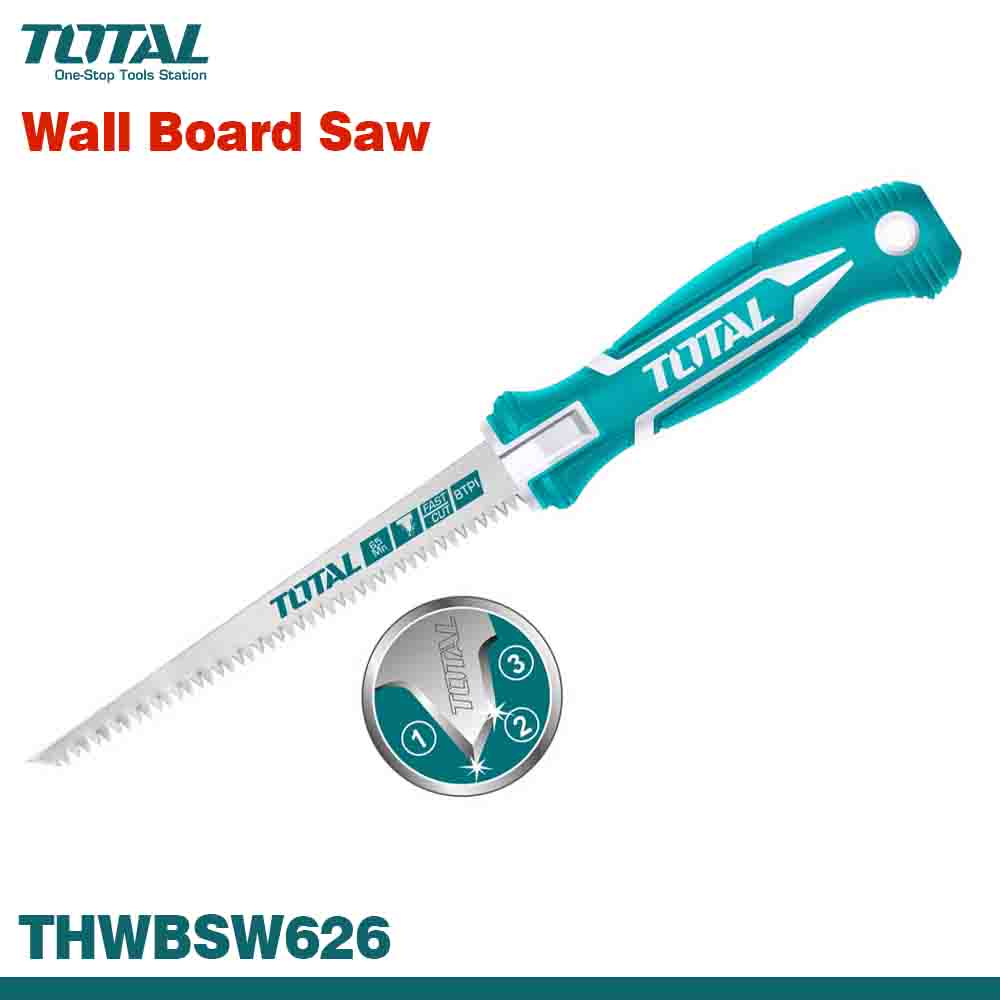 TOTAL Fast-Cut 6” Hand Saw – Triple Edge Sharp Teeth for Smooth Cuts