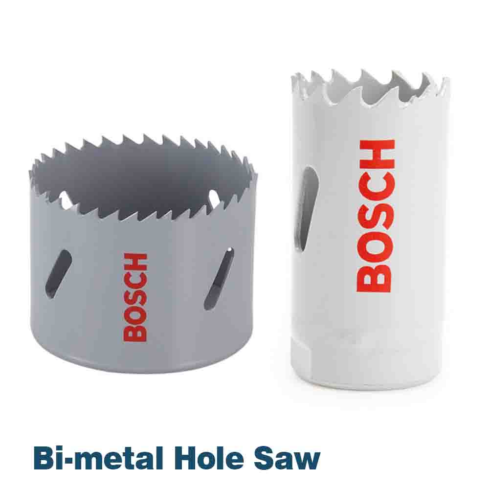 Bosch bi-metal hole saws on a white background